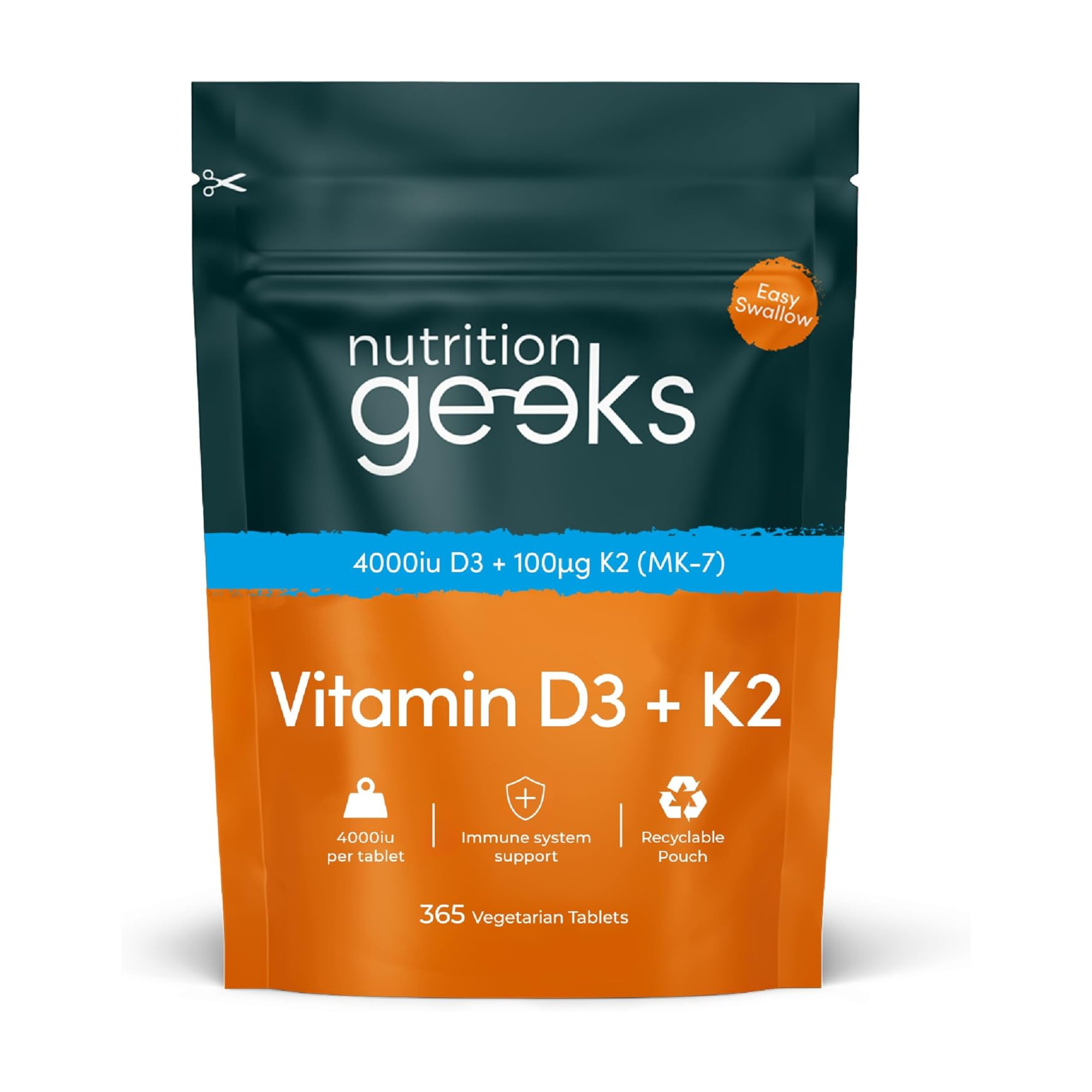 Vitamin D3 4000 iu & Vitamin K2 MK7 100μg | 1 Year Supply