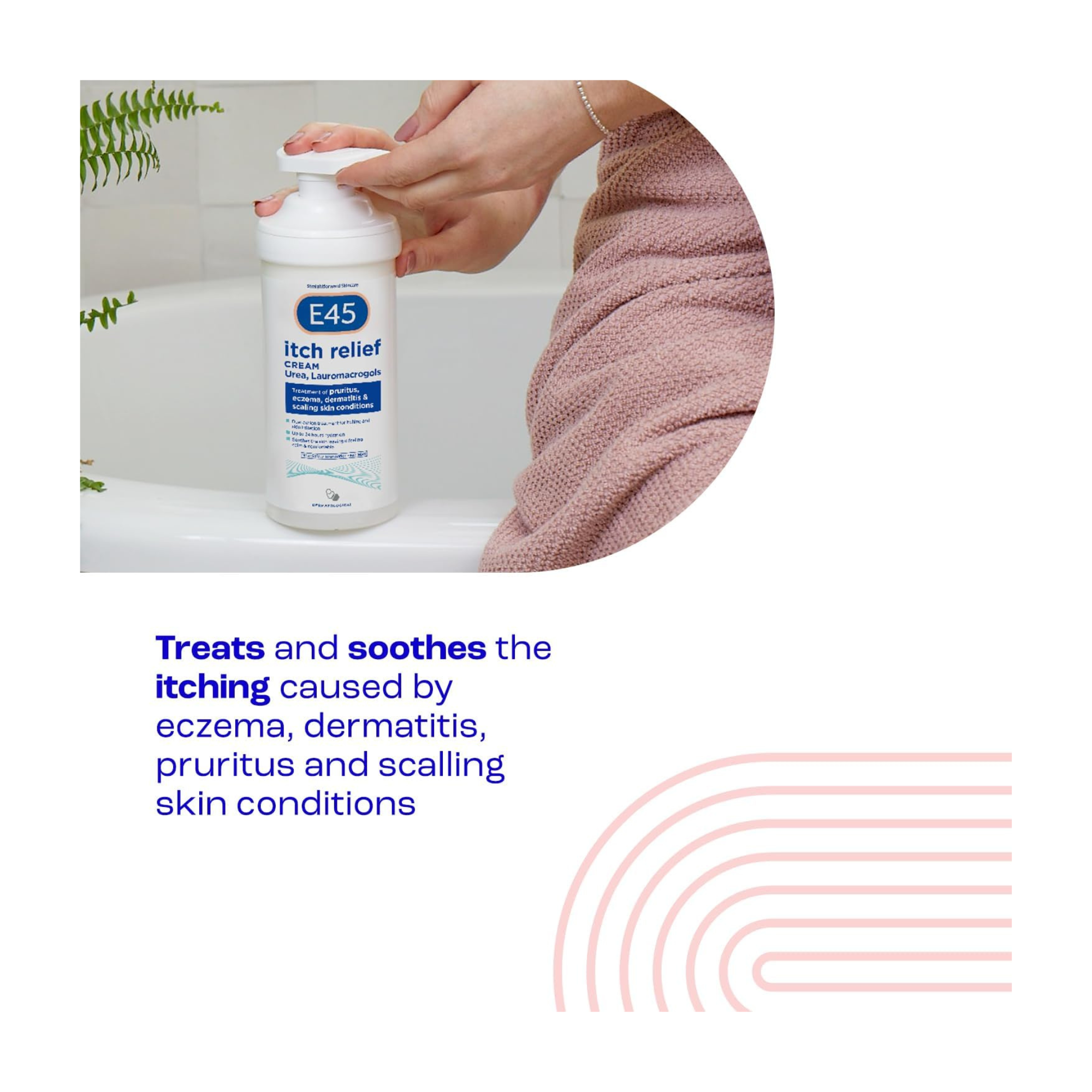 E45 Itch Relief Cream for Eczema, Dry Skin & Dermatitis | 500g