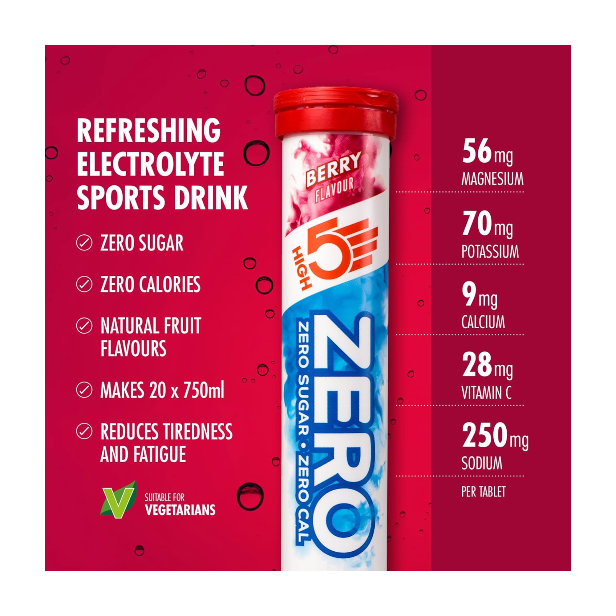 HIGH5 ZERO Electrolyte Tablet - Hydration Tablets Enhanced with Vitamin C | 20 Tablets