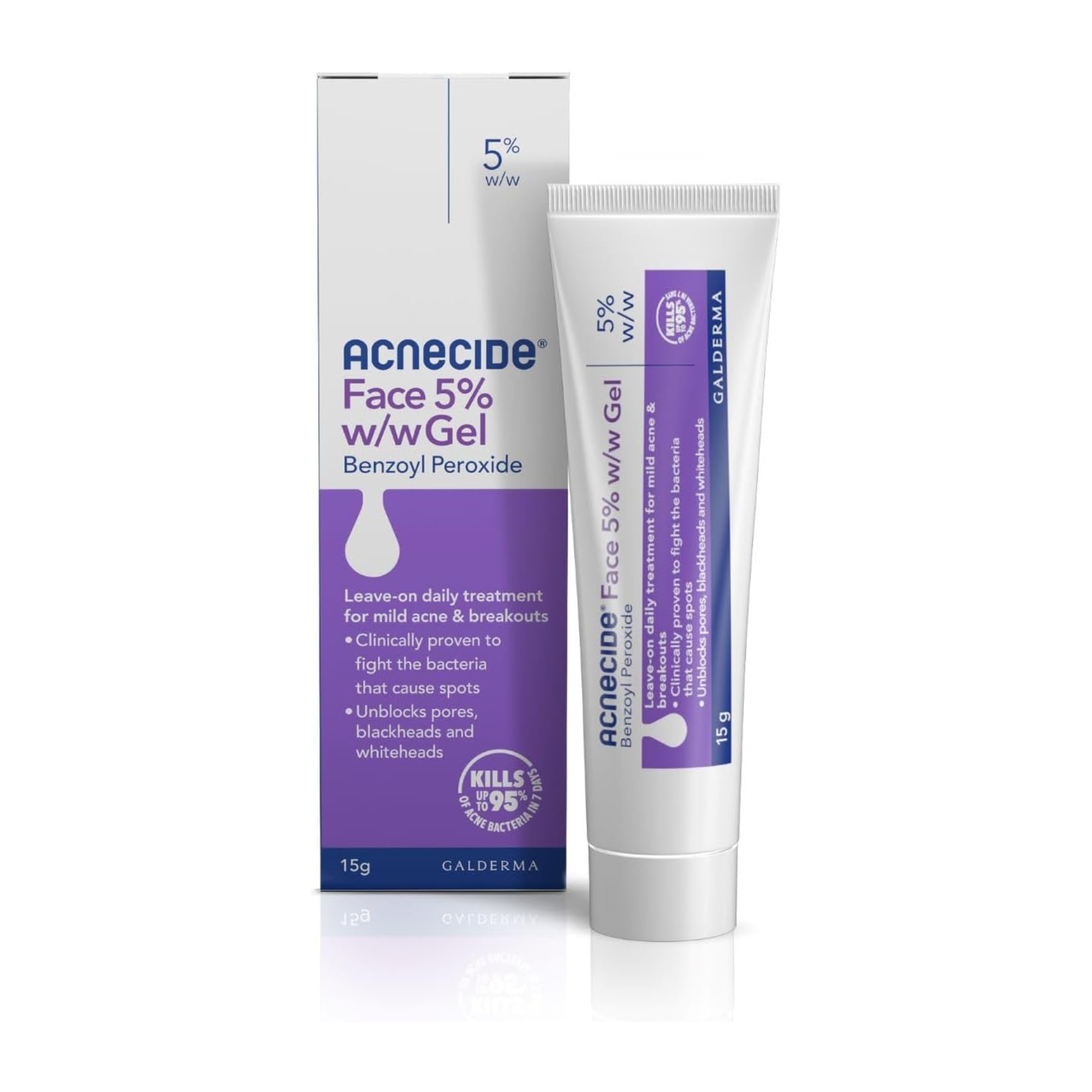 Acnecide Face Gel 5% Benzoyl Peroxide Acne Treatment | 15g